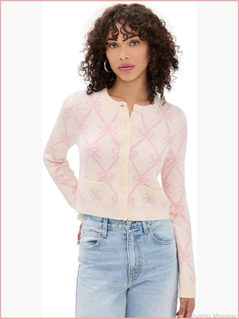 Veronika Cardigan - Long Sleeve Wool Knit Crew Neck Sweater
